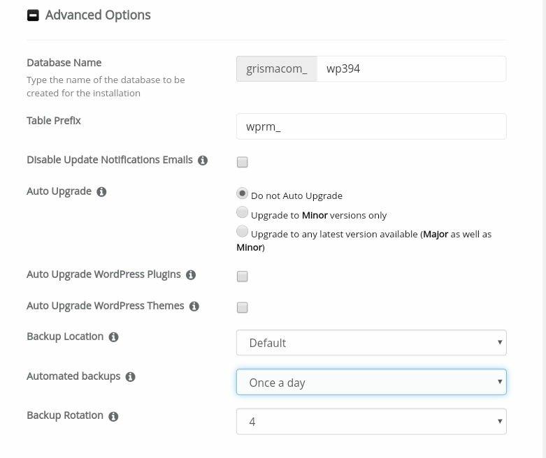 How To Install Wordpress On Cpanel Using Softaculous App Installer 4 Sql Databse Name To Install Wordpress On Cpanel
