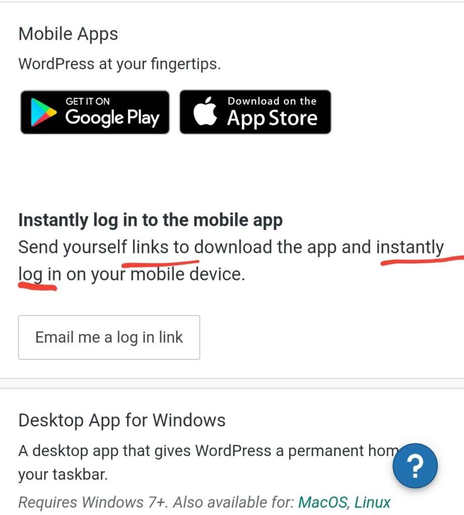 Original Screenshot Showing The Wordpress Mobile App Installation Flow