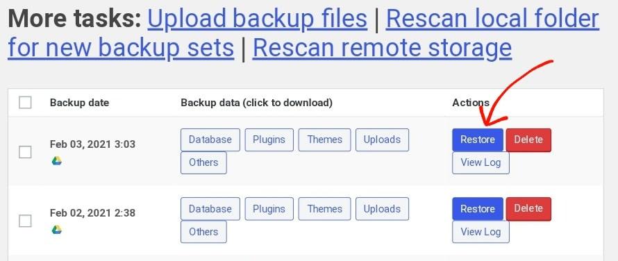 Showing Files To Migrate Wordpress Site To New Host