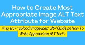Creating Appropriate Alt Text Attribute