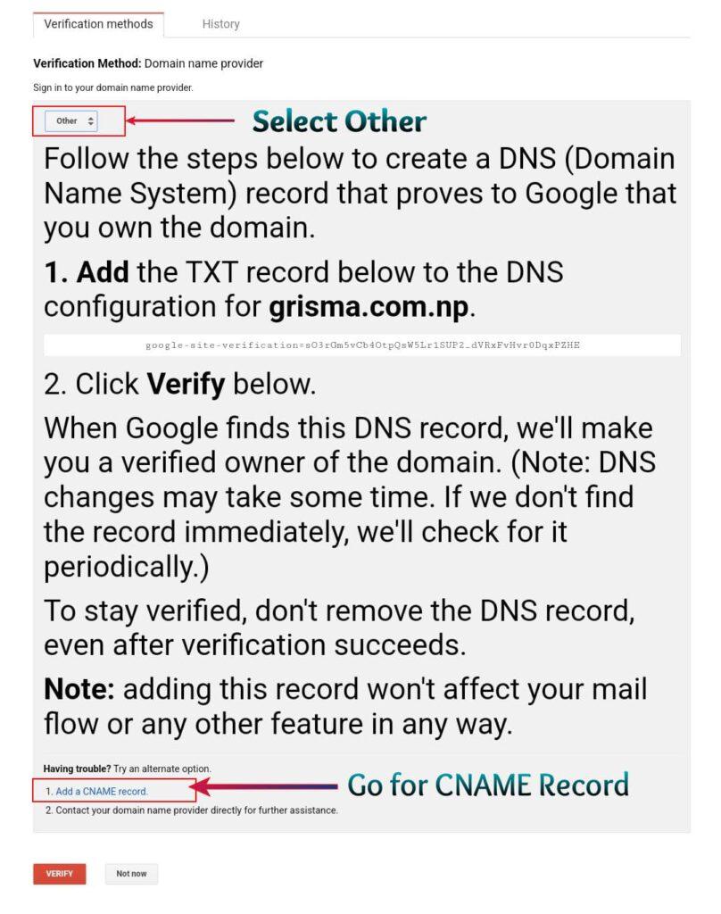 How To Recover Deleted Blogger Cname Records Easily 5 Going For Cname Record Verification